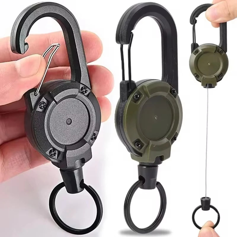 Retractable Carabiner Key Reel | Heavy-Duty Wire Rope Clip Retractable Key Reel QXL
