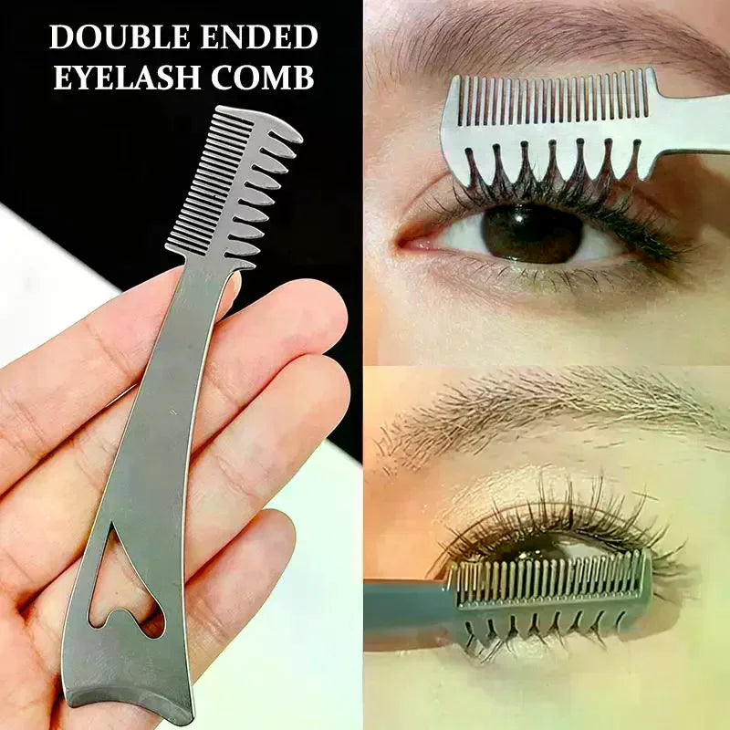3-in-1 Eyeliner Stencil Tool with Lash Brush | Stainless Steel Eyeliner Stencil Tool QXL