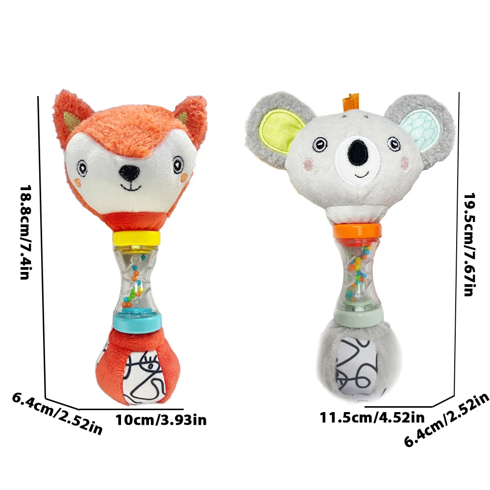 Fox & Koala Baby Hand Rattle | Grip & Motor Skills Toy Baby Hand Rattle QXL