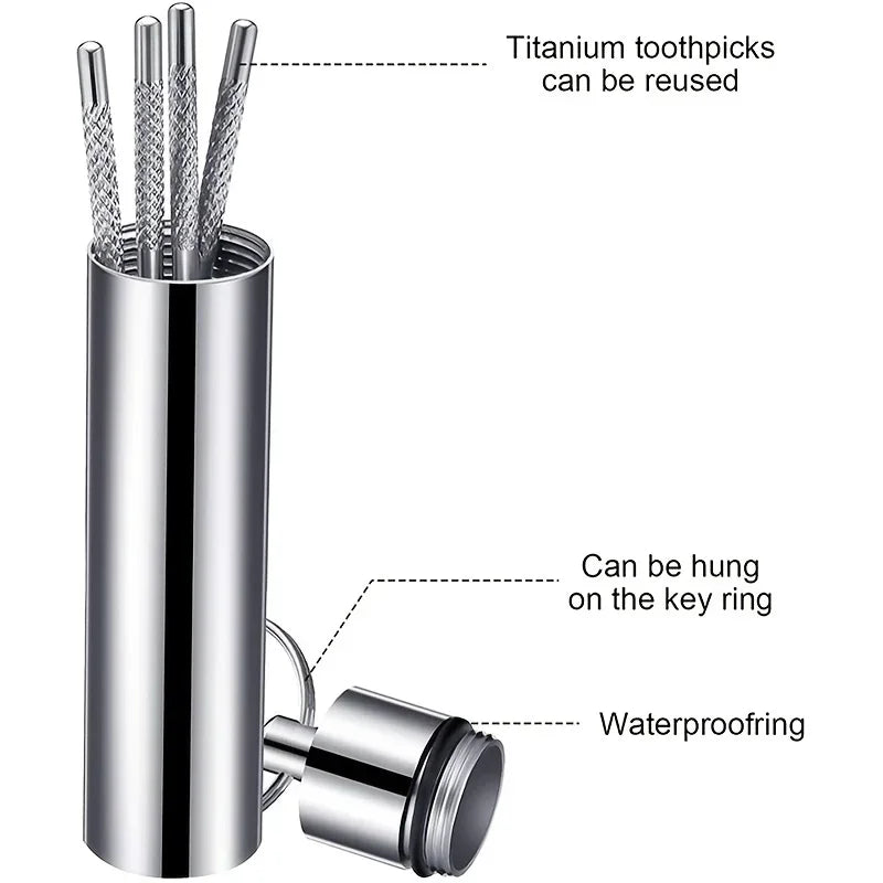 Stainless Steel Reusable Toothpick Set | Portable Teeth Cleaner Reusable Toothpick Set QXL