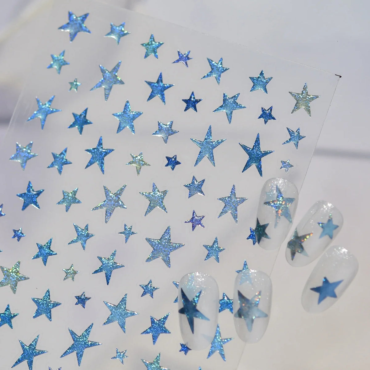 5D Holographic Star Nail Art Stickers | Self-Adhesive Decals Nail Art Stickers QXL