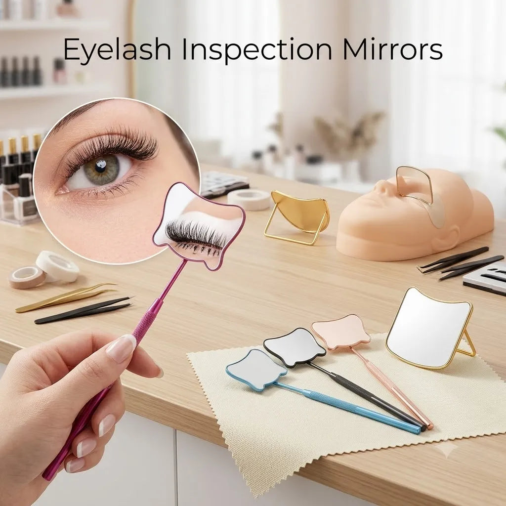 Cat Head Eyelash Extension Checking Mirror | Stainless Steel Lash Extension Mirror QXL
