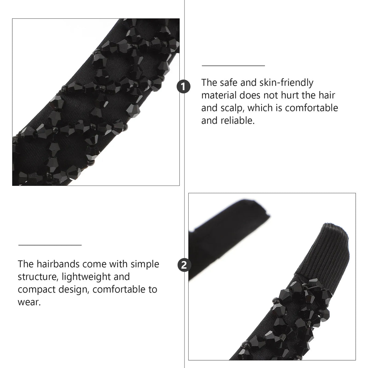 Crystal Bead Headband for Women | Elegant Lightweight Hairband Crystal Hair Headband QXL
