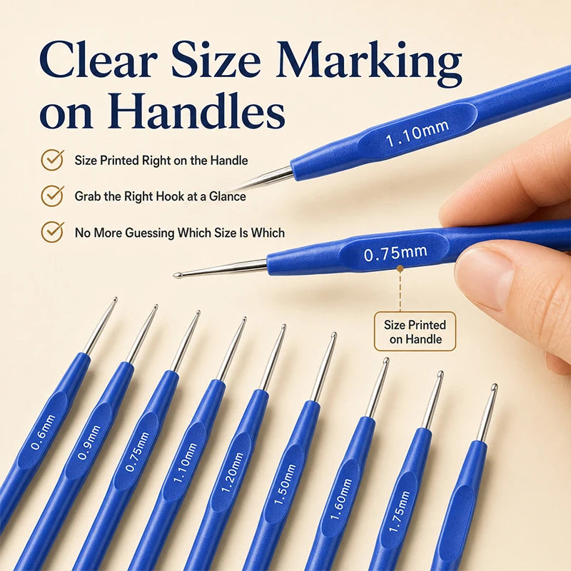 8-Piece Mini Crochet Hook Set | 0.6mm–1.75mm Fine Hooks Crochet Hook Set QXL