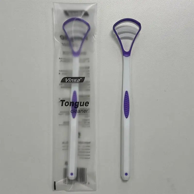 Ergonomic Silicone Tongue Scraper | Daily Oral Hygiene Tool Tongue Scraper QXL purple