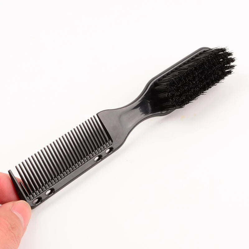 Double-Sided Beard Styling Comb & Brush | Barber Tool Beard Styling Comb QXL black