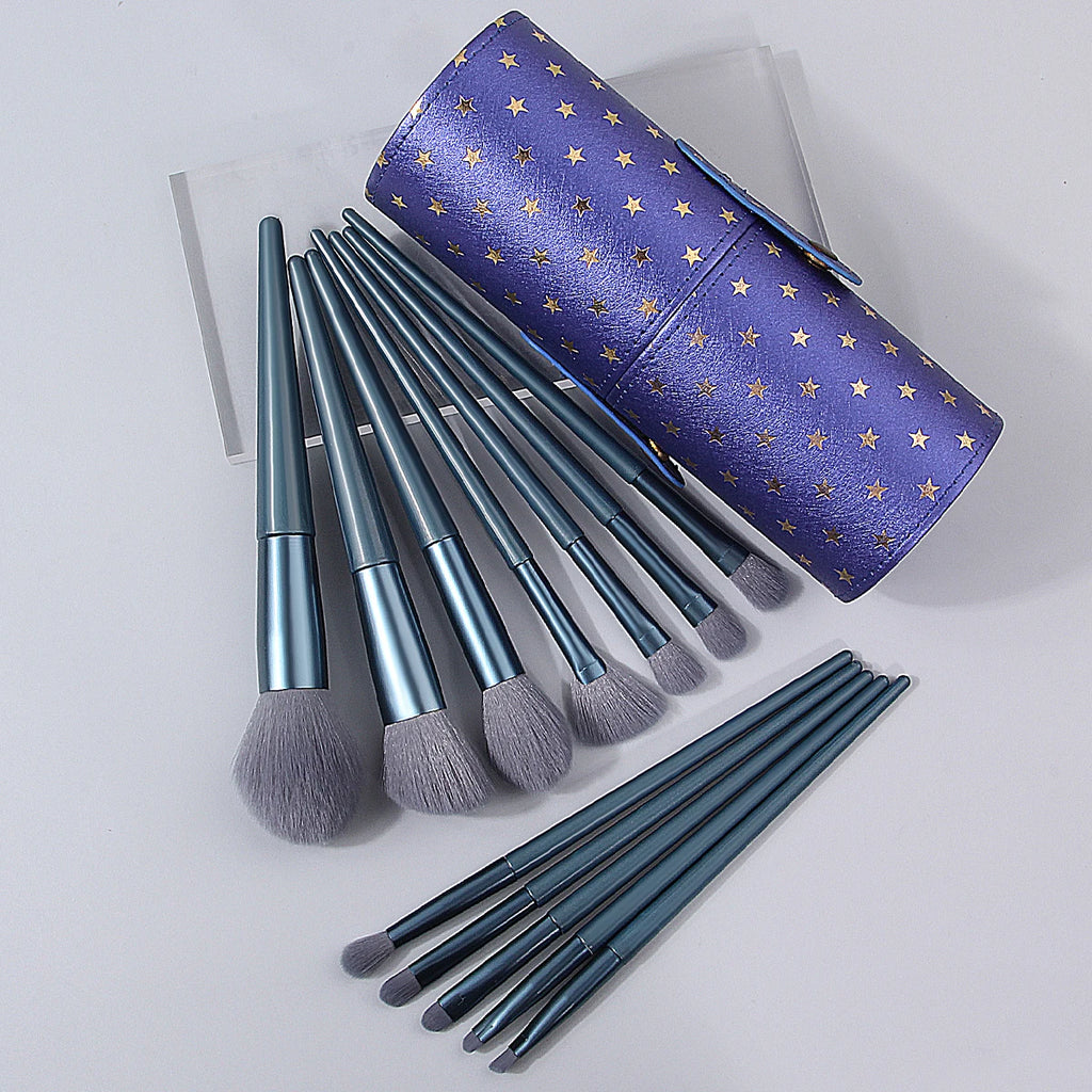 13-Piece Makeup Brush Set with Storage Bucket | Soft Nylon Makeup Brush Set QXL MULTI