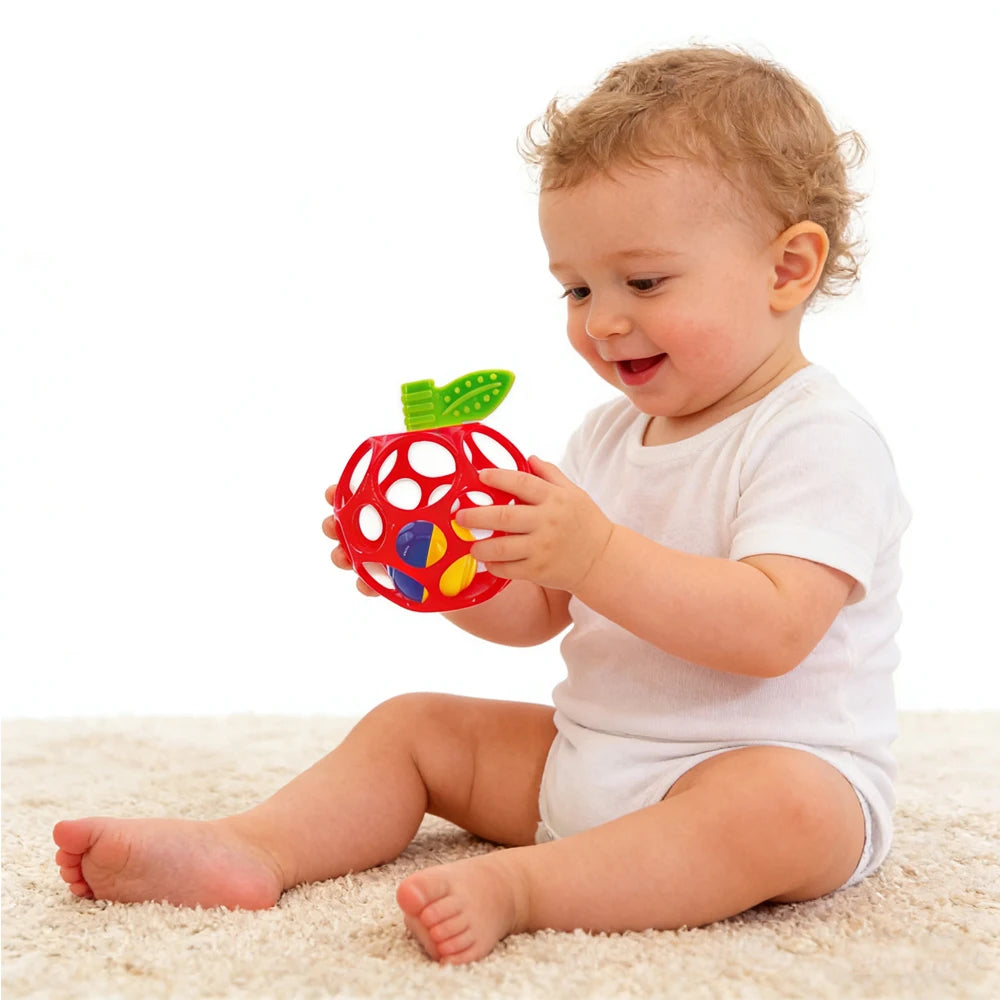 Infant Sensory Grasping Ball Rattle | Red Apple Baby Toy Infant Sensory Rattle QXL