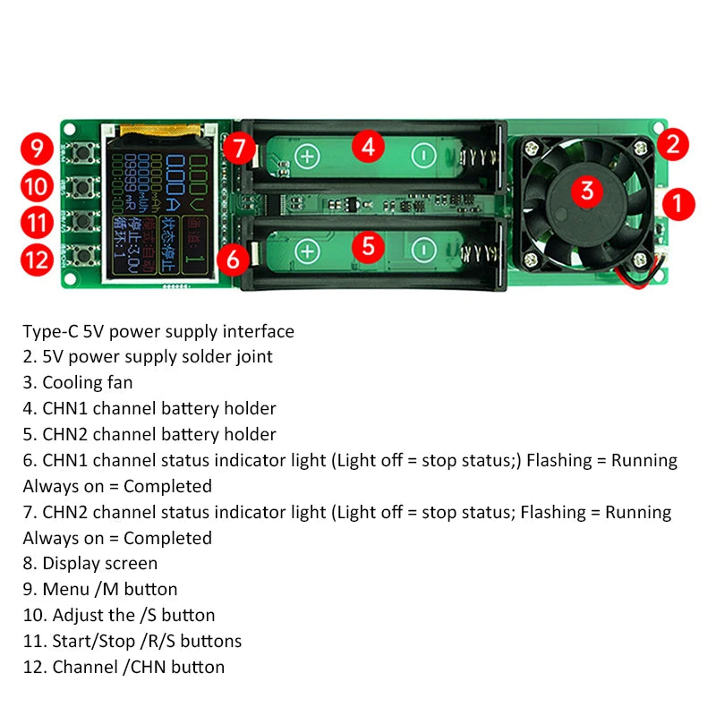 18650 Battery Capacity & Internal Resistance Tester | Type-C Battery Capacity Tester QXL