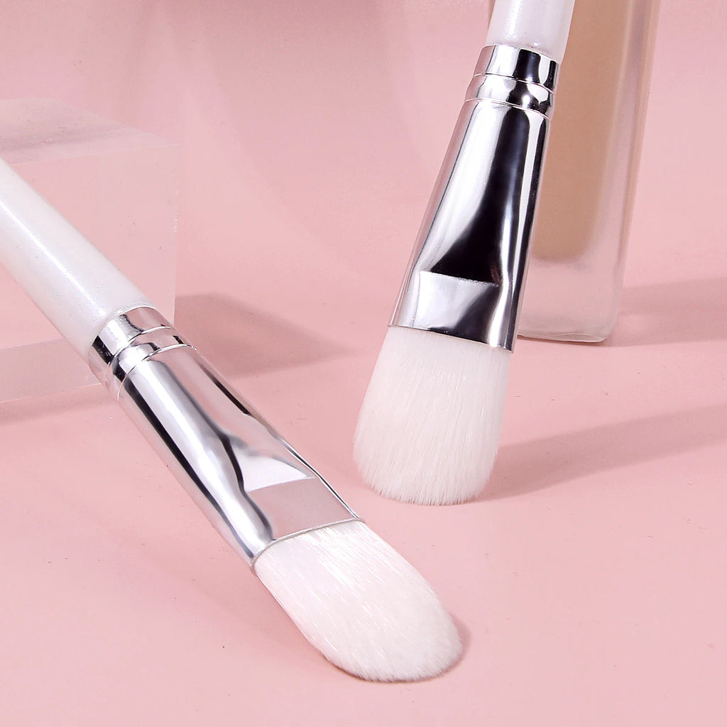 KOSSHOW 2-Pack Foundation Brush Set | Wood Handle, Nylon Foundation Brush Set QXL