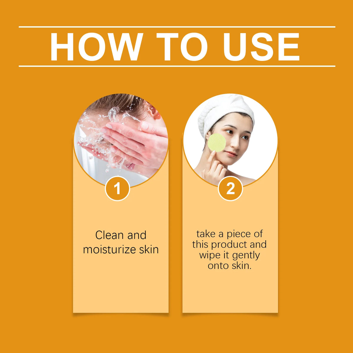 OUHOE Turmeric & Kojic Acid Exfoliating Facial Cleansing Pads 80pk Exfoliating Cleansing Pads QXL