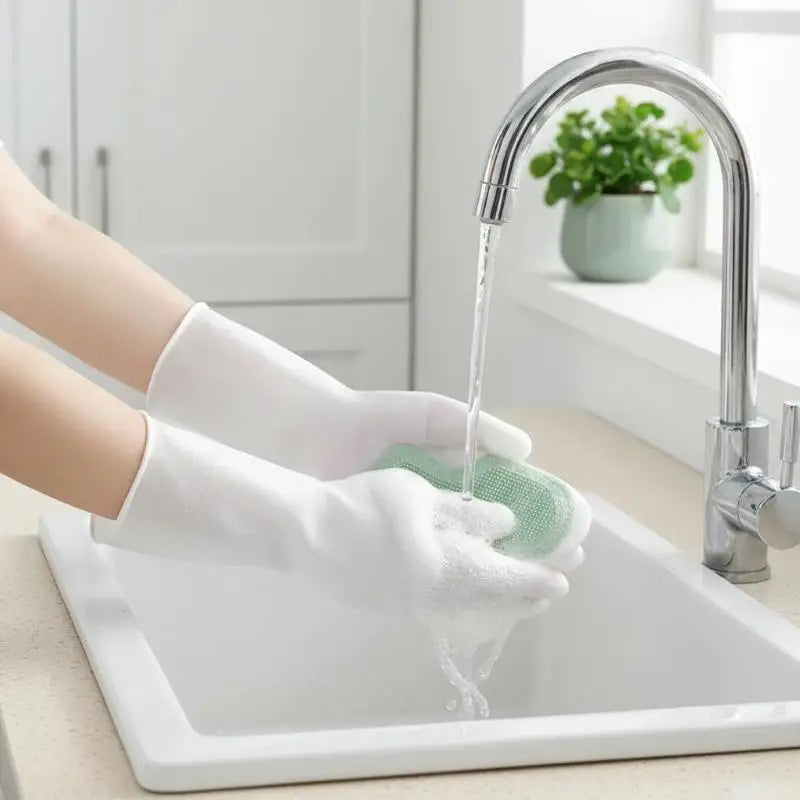 Waterproof Reusable Household Cleaning Gloves – 2 Pairs Household Cleaning Gloves QXL