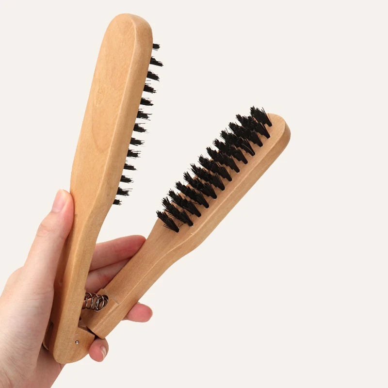 Double-Sided Anti-Static Hair Brush Comb | Wooden Handle Hair Brush Comb QXL