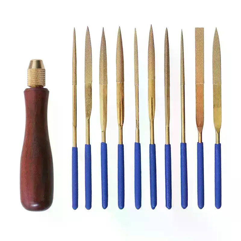 Wood File Handle Brass Collet Chuck | DIY Polishing Tool Set File Handle Tool QXL