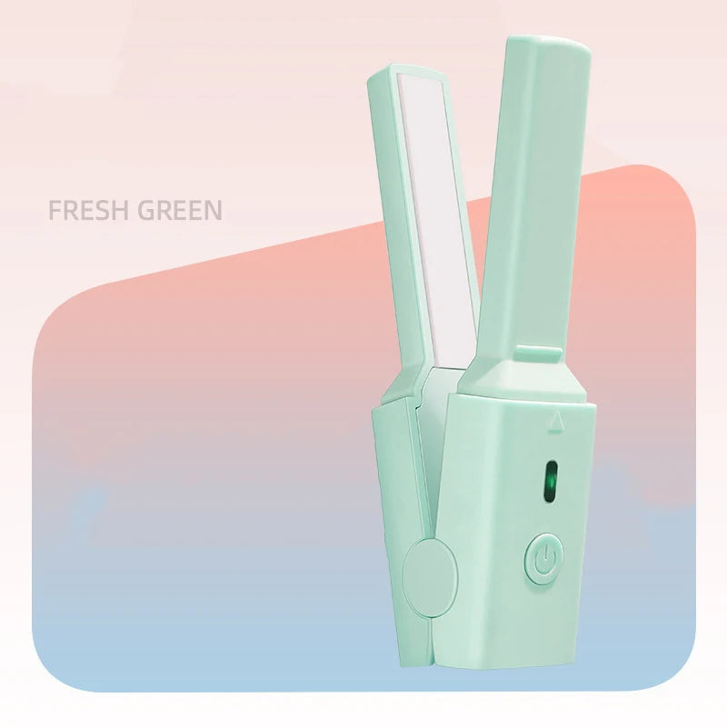 JCSYFAC Mini USB Hair Straightener & Curler Stick | Portable Hair Straightener Stick QXL Green