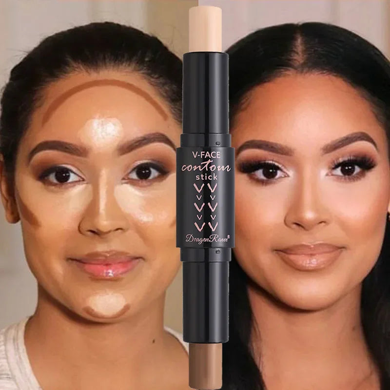 Double-End Contour & Highlighter Stick | Matte Concealer Pen Contour Highlighter Stick QXL