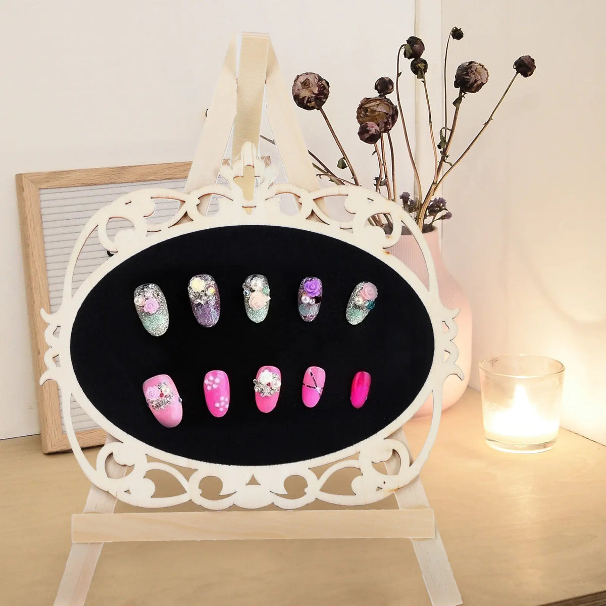Wooden Nail Art Display Board | Color Chart & Salon Holder Nail Display Board QXL