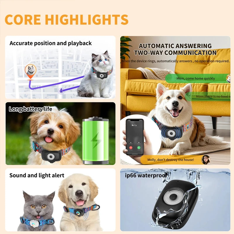4G Mini GPS Tracker for Cats & Dogs | Real-Time Pet Locator Pet GPS Tracker QXL