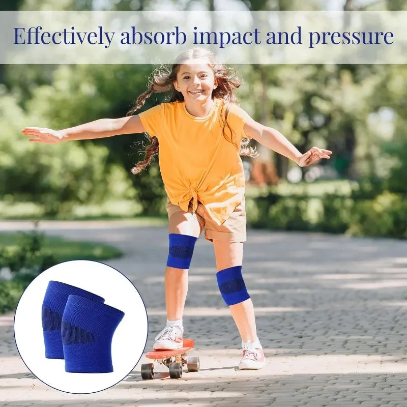 2-Pack Kids Knee Pads for Sports | Size M Blue & Black Kids Knee Pads QXL