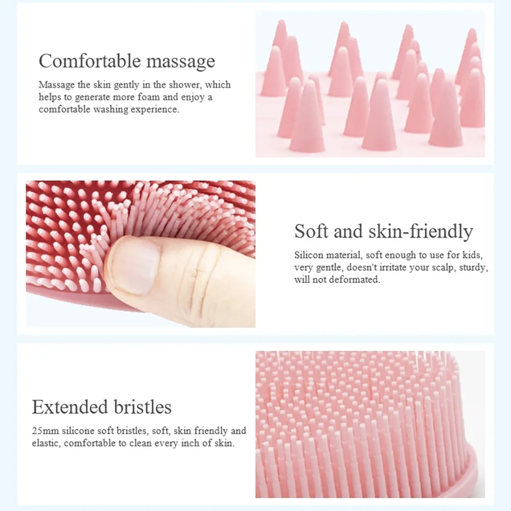 2-in-1 Silicone Shower Brush – Body Scrubber & Scalp Massager Shower Scrub Brush QXL