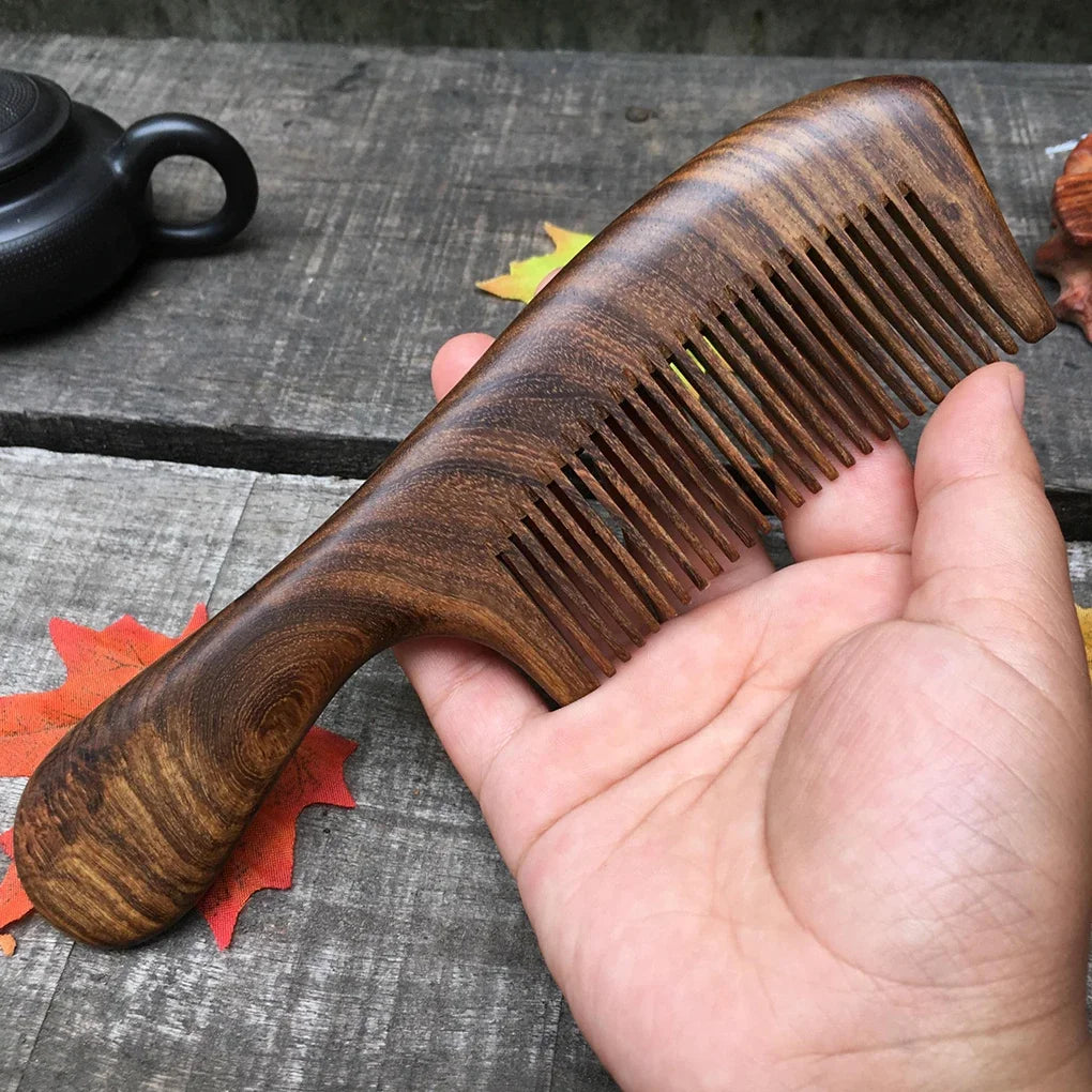 Sandalwood Fine-Tooth Comb | Anti-Static Wood Hair Comb Wooden Hair Comb QXL