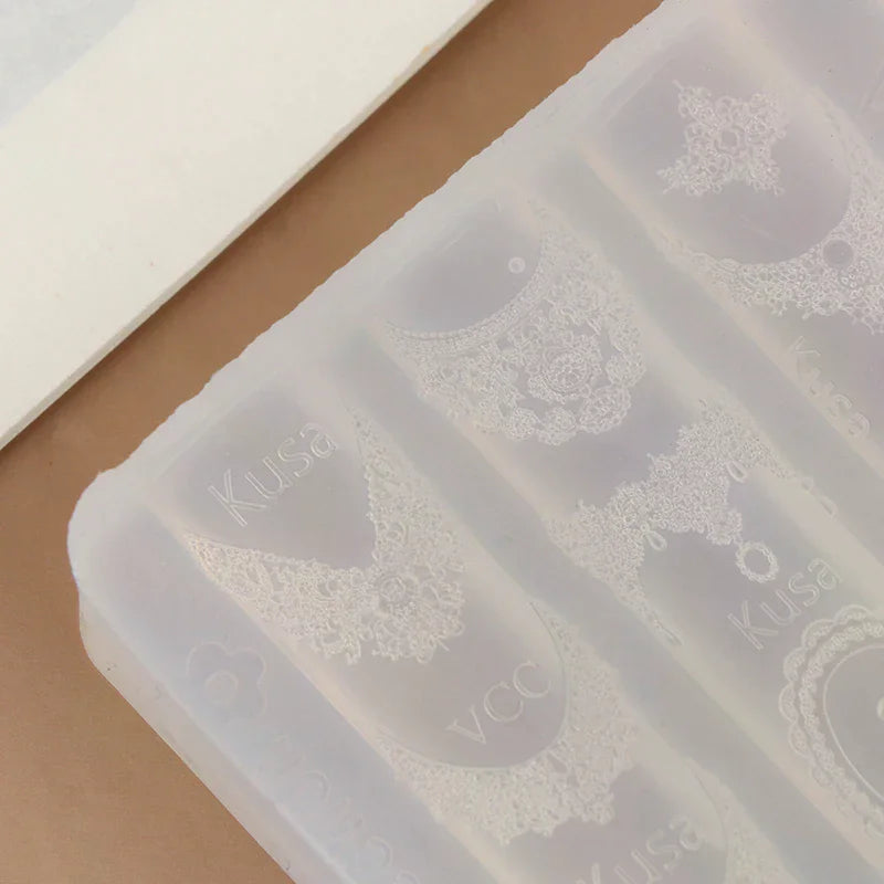 Silicone Lace Nail Art Mold | Embossed Manicure Stencil DIY Nail Art Mold QXL
